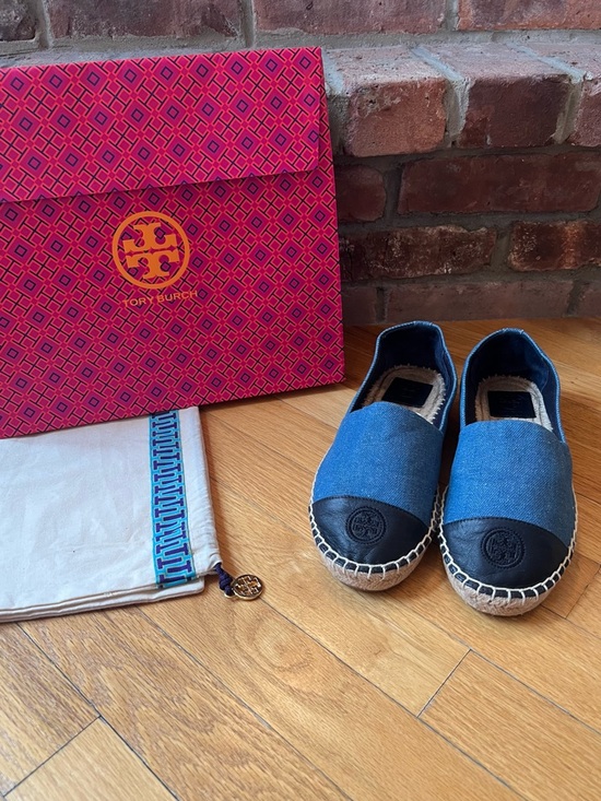 Tory Burch Shoes - Tory Burch Color- Block Denim & Leather Espadrille